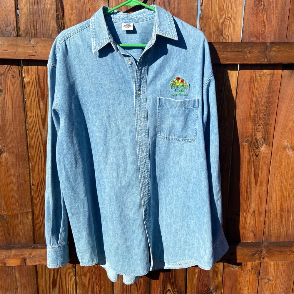 Vintage Rainforest Cafe Denim Jacket Gem